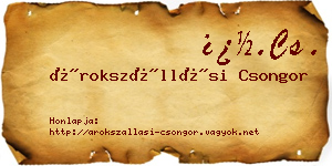 Árokszállási Csongor névjegykártya