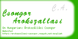 csongor arokszallasi business card