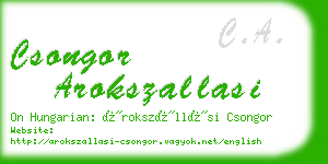 csongor arokszallasi business card